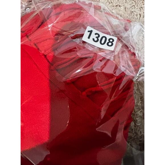 Drapers & Damons Plus Sz 1X Red Sweater Rolled Neck & Fringe Tunic Career Boho - Picture 7 of 8